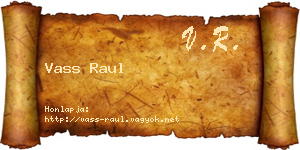 Vass Raul névjegykártya